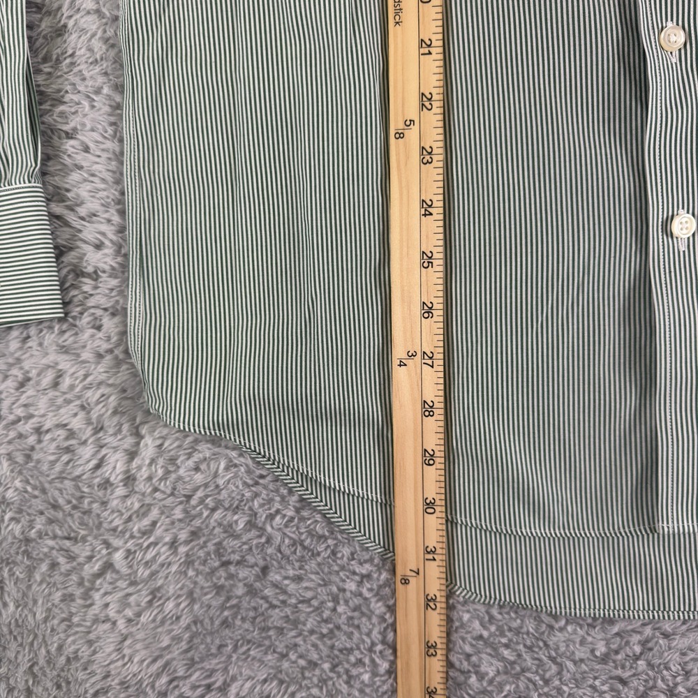 Charles Tyrwhitt Mens Green White Striped Classic Fit Dress Shirt 15.5/35 - Picture 7 of 9